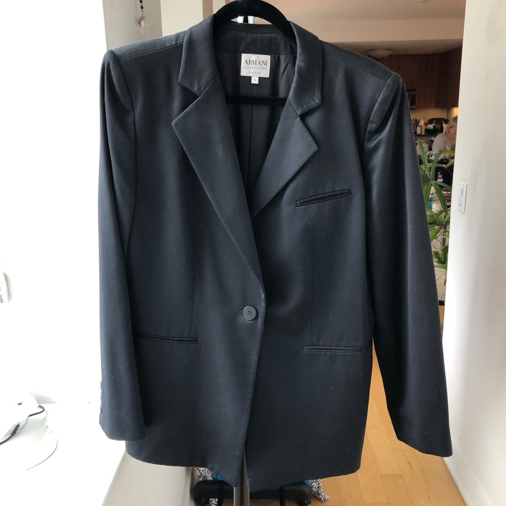 Classic Black Armani Collezioni Blazer Jacket